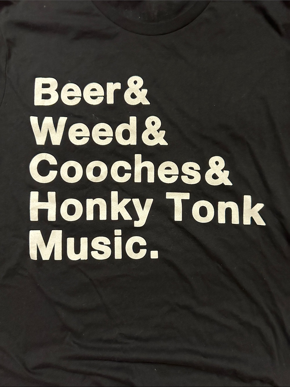 NEW!! Black Graphic Short Sleeve Tee with White Typographic Print